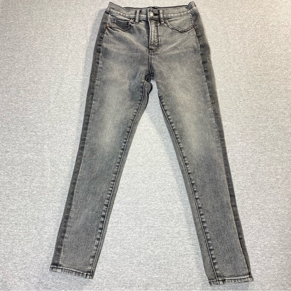 Express Skinny Jeans Womens 4R Gray Two Toned High Rise Stretch Casual Denim - Picture 1 of 14